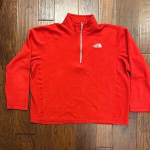 The North Face Bright Red Quarter-Zip Fleece sz XL